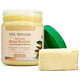 MGL Naturals Raw African Shea Butter Ivory 16oz, 100% Pure, and Unrefined. Nourish and moisturize hair and skin. Use alone or DIY recipes. From Ghana, West Africa. 16oz Jar