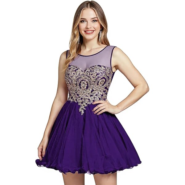 Amazon.com: QXMYOO Short Prom Dress Beaded Tulle Homecoming Dresses Quince  Party Ball Gown : Clothing, Shoes & Jewelry