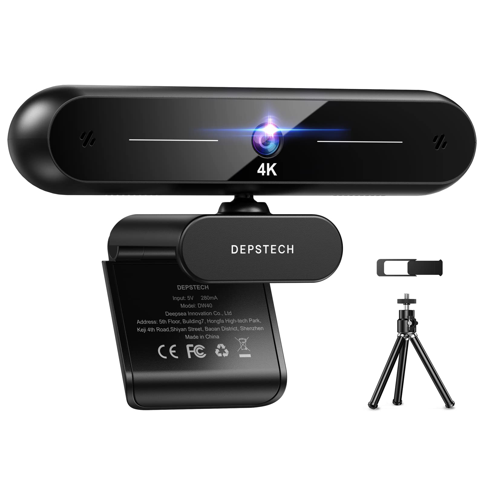 DEPSTECH DW40 4K Webcam, Dual Microphone Autofocus
