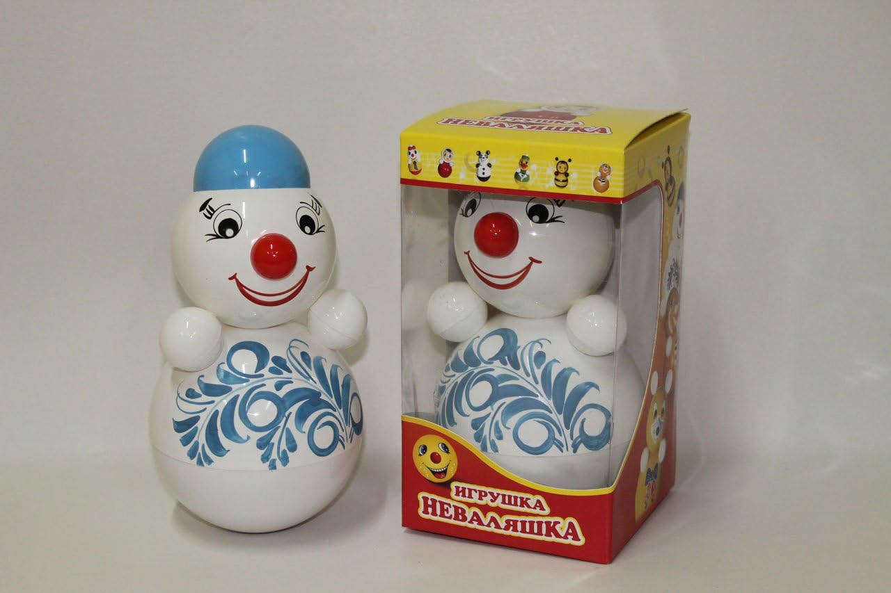 Zavidov Tumbler Toy, Roly-Poly Baby Toy Nevalyashka Snowman with Sound, Medium 9"/23cm (0010)