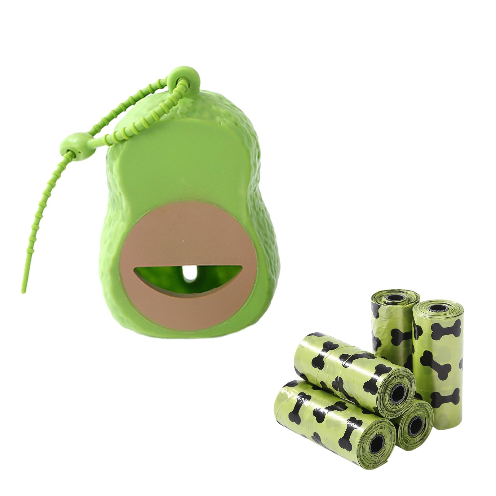 Dog Poop Bag Holder for Leash,Biodegradable Dog Waste Bag with Avocado Dispenser,Compostable Poop bags 3 Rolls 45 Bags