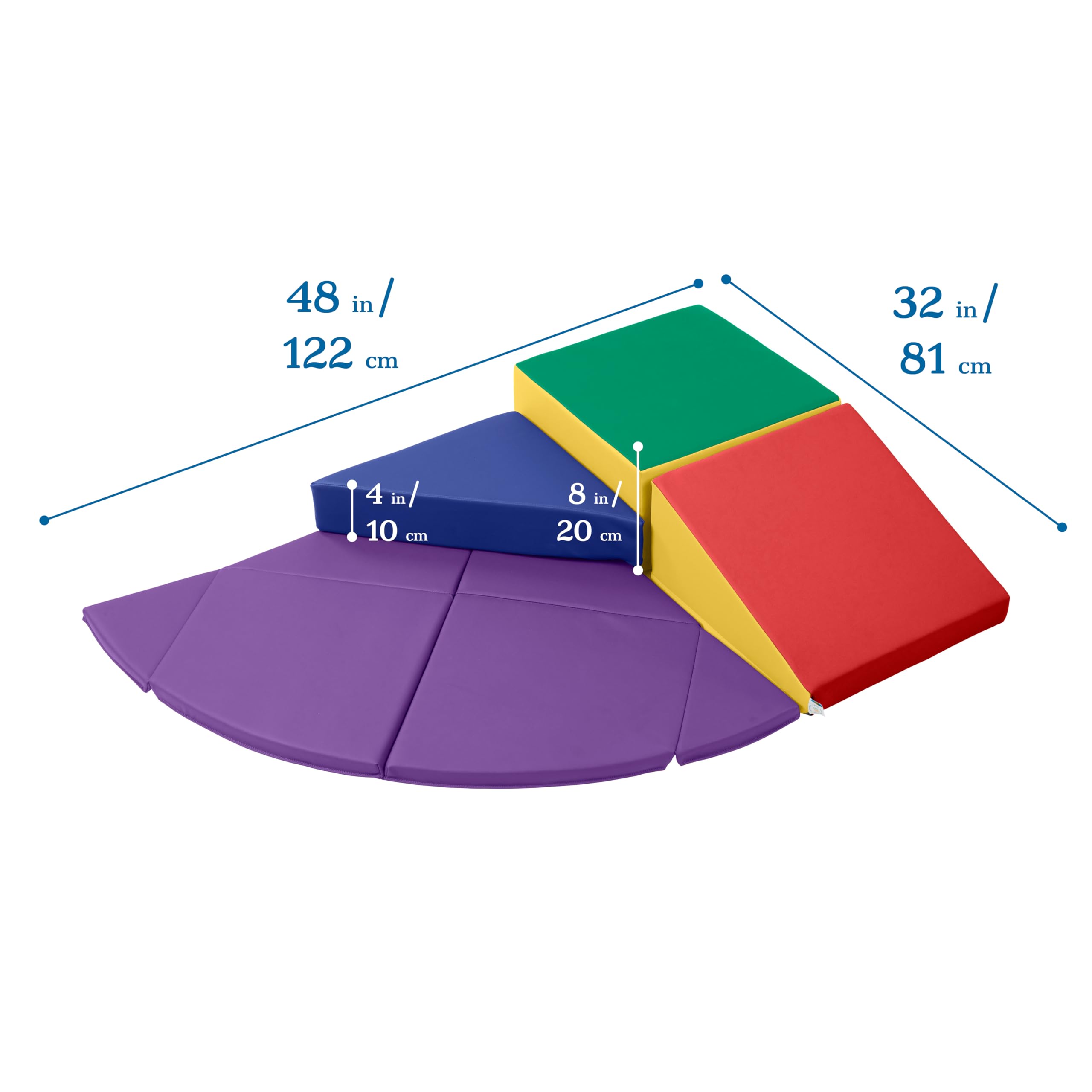 ECR4Kids SoftZone Junior Adventurer's Summit Ramp, Corner Climber, Assorted, 4-Piece