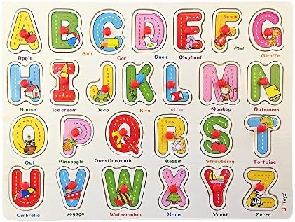 Lil Toyz Alphabet Picture Wooden Peg Puzzle