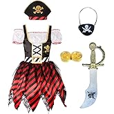 Sicypoty Girls Pirate Costume for Halloween Cosplay Pirate Costume Buccaneer Dress