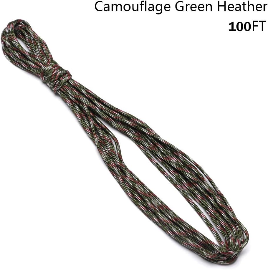 25/50/100FT 550 LB Tent Buckle Camping Outdoor Tools Climbing Hiking Parachute Rope Lanyard Paracord 7 Strand Cord