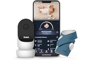 Owlet Dream Duo 2 Smart Baby Monitor - 1080p HD Video Baby Monitor with Dream Sock - Baby Foot Monitor and Sensor Tracks Hear