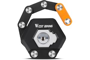 West Biking Gift Folding Bike Lock, Bike Chain Lock, Heavy Duty Alloy Steel, Bicycle Foldable Lock with Mounting Bracket, Ant