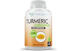 DOCTOR RECOMMENDED SUPPLEMENTS Turmeric Curcumin Supplement - 2250mg/d - Veggie Caps - 95% Curcuminoids with Black Pepper Extract (Bioperine) - 750mg Capsules - 100% Organic - Most Powerful Turmeric (180 Count)