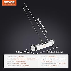 VEVOR Rolling Magnetic Sweeper with Wheels, 50Lbs