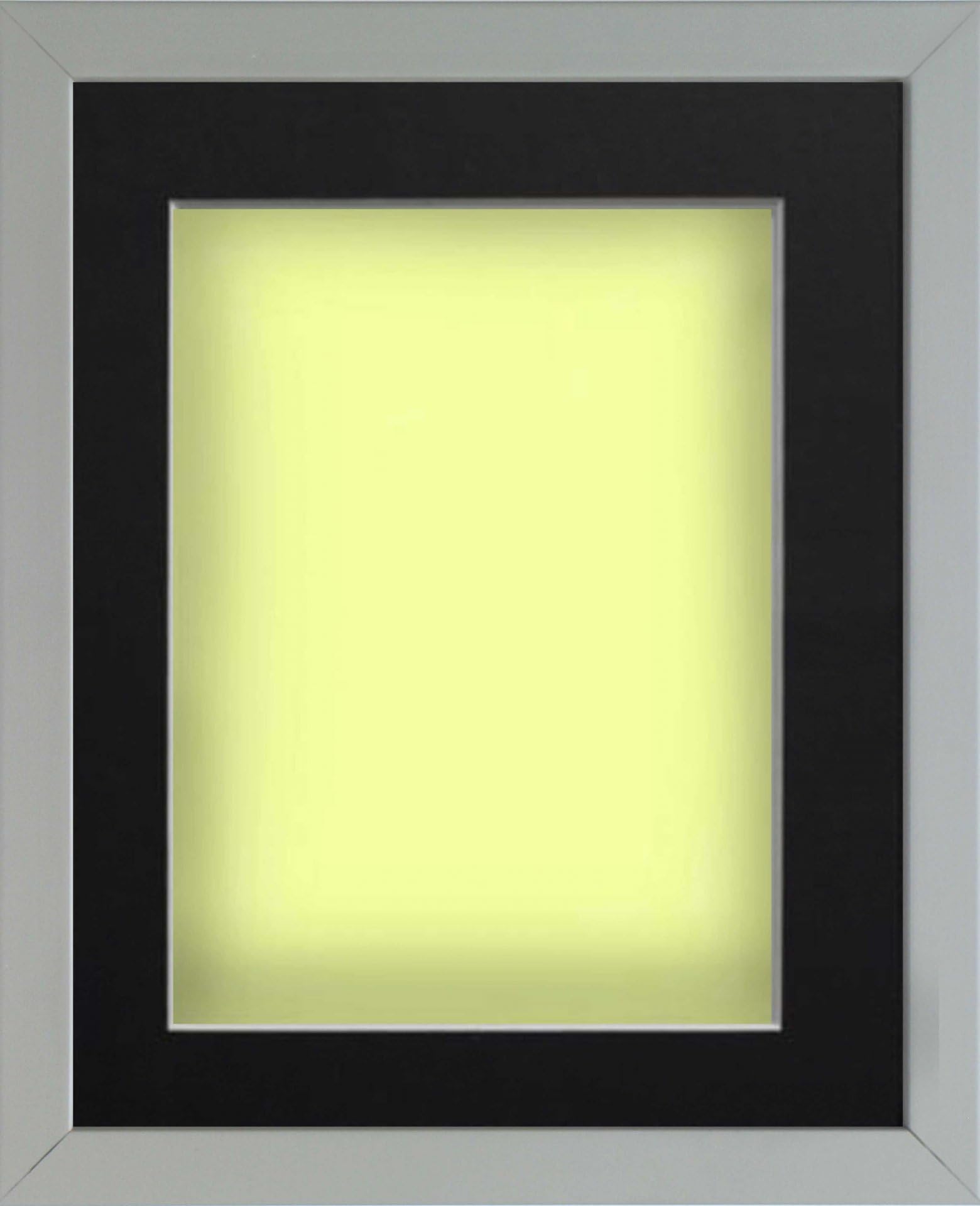 Frame Company Radcliffe Grey 8x6 with Lemon Bon Bon BB and Black Mount for 5x3