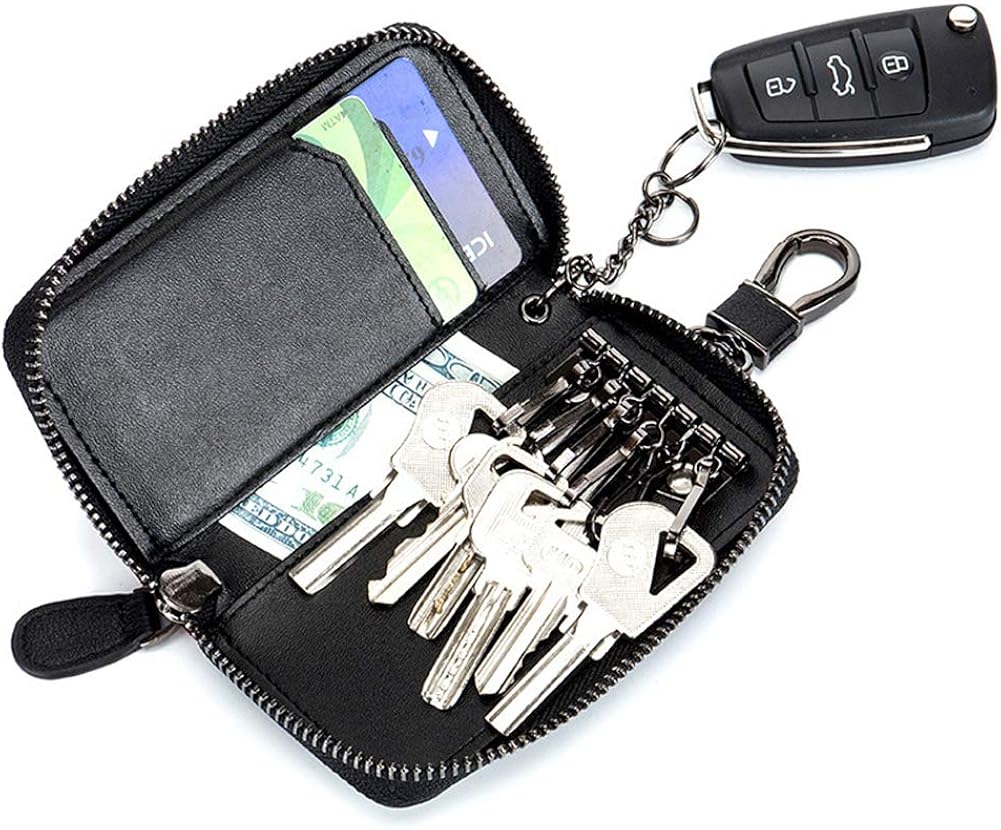 BAKUN Pocket Key Case, Leather Key Organizer Wallet, Car
