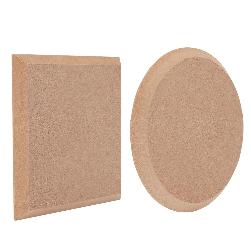 OLYCRAFT 2Pcs 2 Style Dish Plate Slump Mold 20x20cm Ceramic Clay Drying Board Flat Round & Square Pottery Molds for Clay Ceramics Plate Forming Molds for Clay Ceramics Making Handbuliding Plates