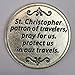 Saint Christopher Pocket Coin Token Travel Traveler Protection Protect Catholic Charm Medal Religious Gift Prayer Pray 1 1/8
