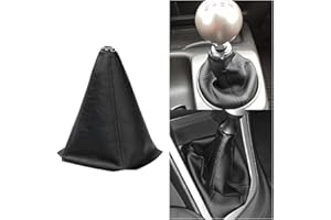 Zpana Car Shift Boot Cover, PU Leather Manual Automatic Vehicle Shifter Lever Knob Dust Protector, Dustproof Gear Shift Protection Sleeve Gaiter, Universal Automotive Accessories(Black Line)