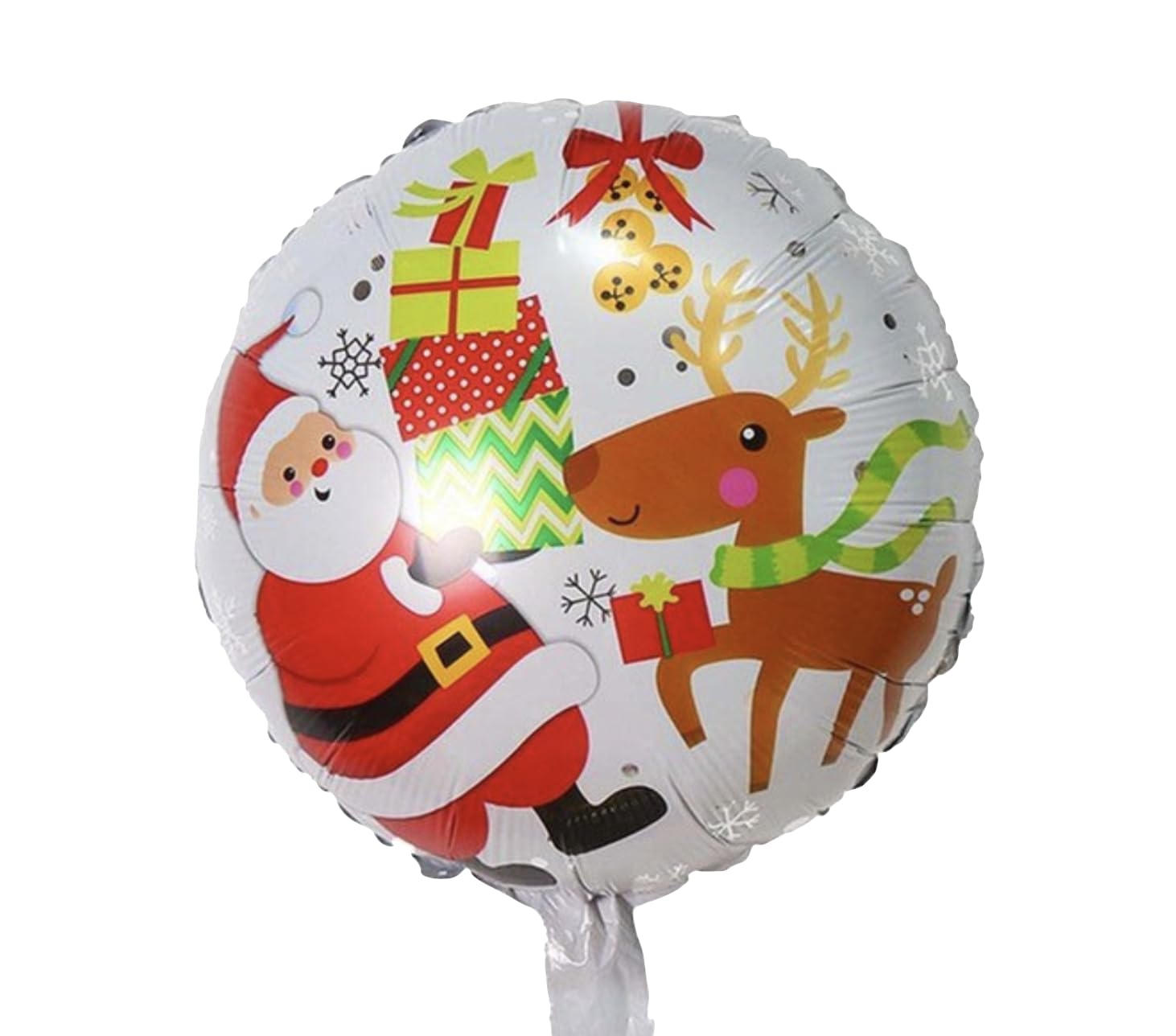 Santa and Reindeer Christmas Round Foil Balloon, 45cm (2 pack) — image 1