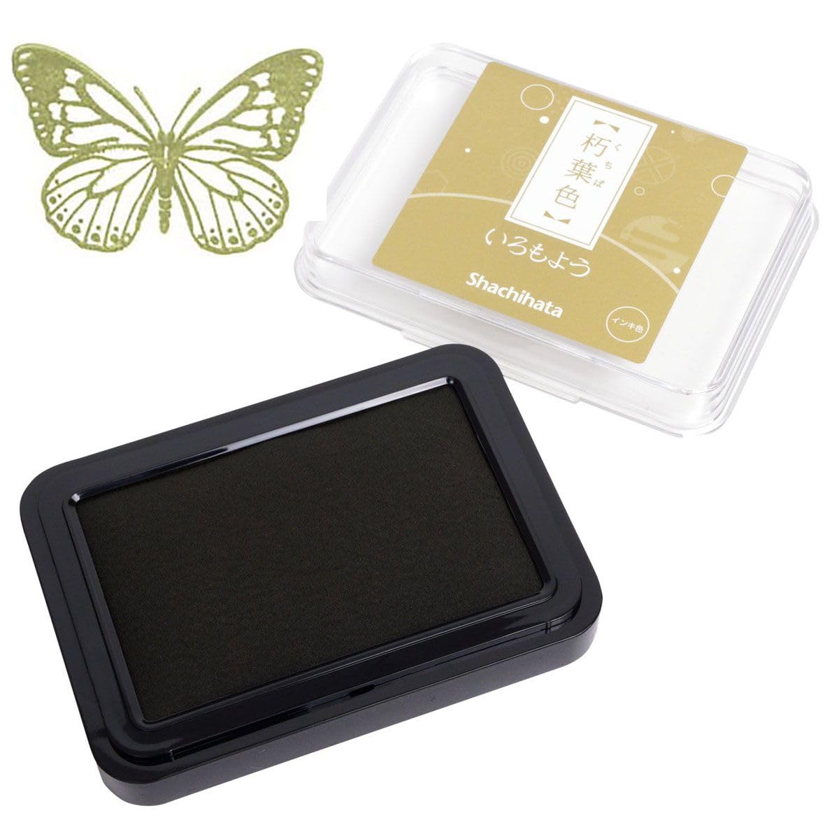 Artline Iromoyo Ink Stamp Pad (Ochre Green) Fast Drying Time, Waterproof Oil-Based Ink Pads for Stamping, Crafting, Journal and Diary, Pad Size: 25x25mm - Genuine Artline Art Supplies