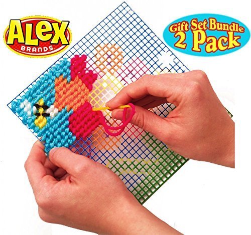 ALEX Toys Crafts Simply Needlepoint Flower & Butterfly Gift Set Bundle - 2 Pack