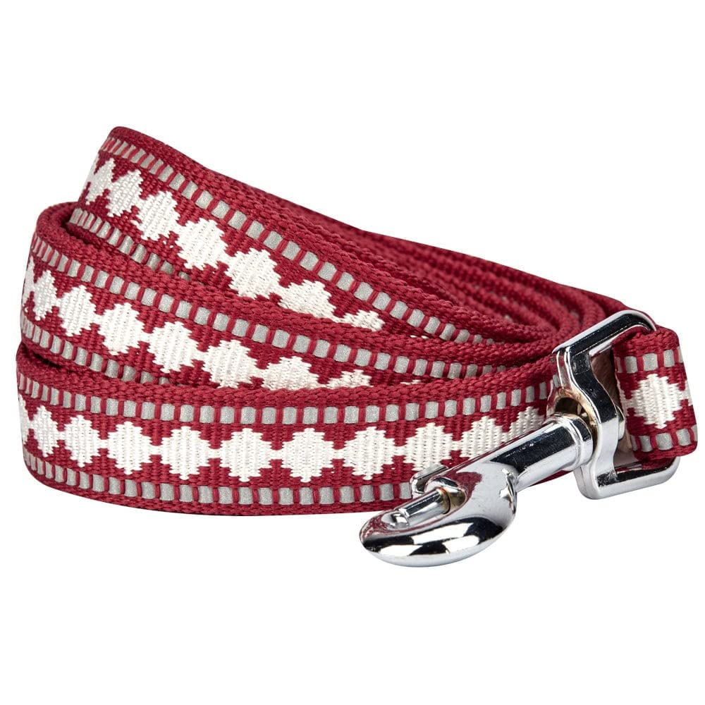 Blueberry Pet Lead with Soft & Comfortable Handle, 150 cm x 1.5cm 3M Reflective Jacquard Dog Lead in Marsala Red, Small, Leads for Dogs, Matching Collar & Harness Available Separately