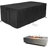 Youlvy Fire Pit Cover Rectangular 48 Inch,Propane Gas Fire Pit Table Cover,Outdoor Waterproof Firepit Table Cover 600D- 48 x 15 x 15 Inch