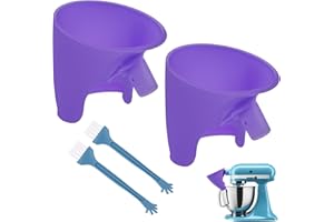 2 Pcs Flour Funnel for Mixer, Anti-Splash Flour Funnel Attachment for Artisan 4.5-5 Quart Tilt-Head Stand Mixer(KSM150), Dish