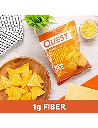 Quest Nutrition Proteína Tortilla Chips, Nacho Queso, 0.63 oz de proteína, 0.14 oz de...