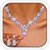 Unicra Rhinestone Bridal Wedding Jewelry Sets Gold Necklace Earrings Set Leaf Prom Formal Costume Jewelry Set for Women and Brides