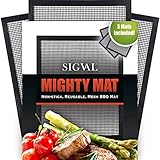 Mighty Mat Non-Stick Grill Mesh Mat - Set of 3 Grill Mats - Perfect As a Smoker Mat, or for Grilling Fish, Vegetables in a Clean Grill