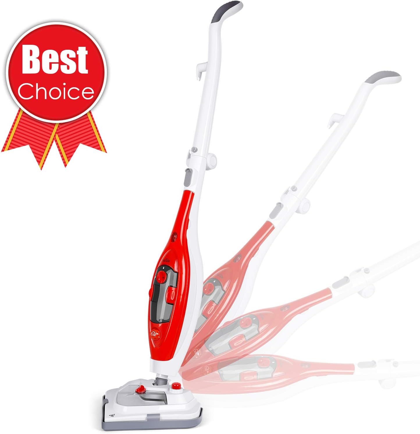 SIMBR Steam Mop, [Upgarde] Handheld Steam Cleaner, Detachable Mutil-Purpose 1200W 300ML Floor Steamer with 10 Accessories, Powerful Steamer for Hardwood Floor, Carpet, Tile