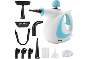 INNOVFINE Handheld Steam Cleaner,Pressurized Steam Cleaner for Home Use with 11pcs Multi-Surface Tools,Multipurpose Steamer for Cleaning Home,Upholstery,Grout,Tile and Car Detailing (Blue)