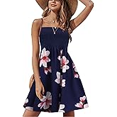 Zyyfly Summer Strapless Dress for Women Tube Top Sundress Casual Beach Cover Ups