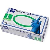 Medline SensiCare Silk Powder-Free Nitrile Exam Gloves, Size Large, Box of 250