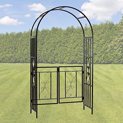 Rosenbogen Torbogen Rankhilfe Rankgitter Pergola Metall schwarz Dover – Bild 4