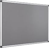 KAV 900x600mm Aluminium Frame Grey Notice Board Felt Bulletin Board Wall Mount view 1