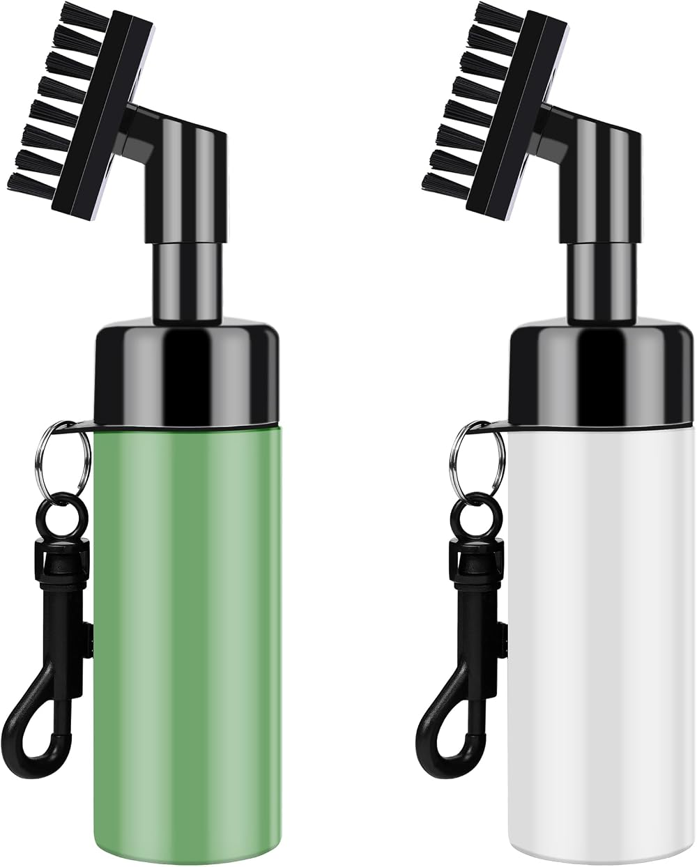 FUZVOL Golf Club Brush Groove Cleaner with Water Spray 2 Pack Green White