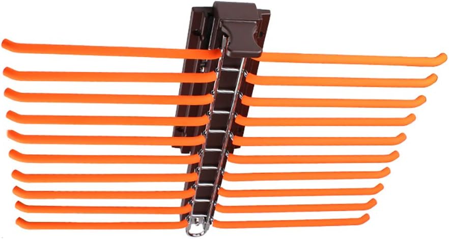 FKhanger Wardrobe Hanger Rail Pull Out Trousers Rack, Pants Holder with Damping Rail, Tie Rack (20 Pairs)