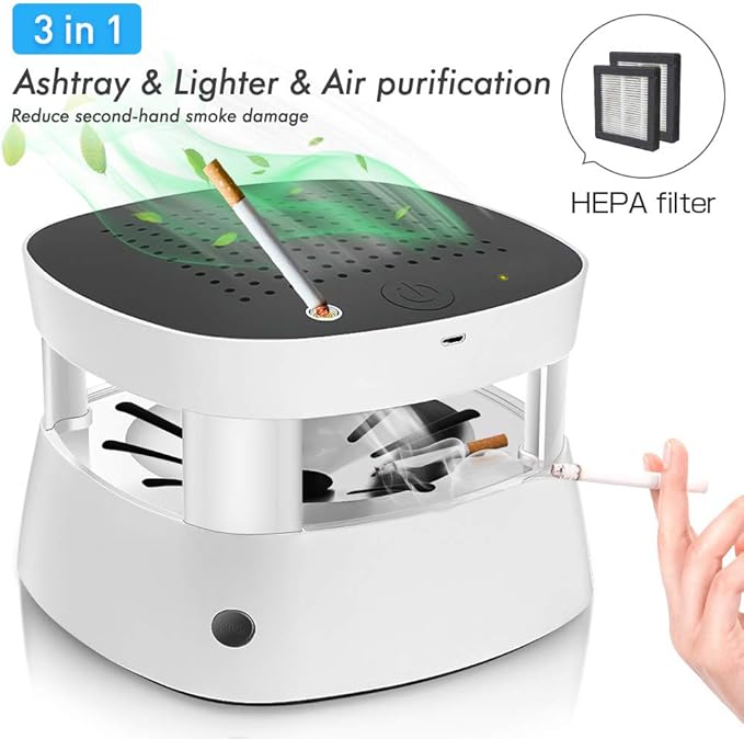 Smokeless Ashtray Smoke Grabber Cigar Ashtray HEPA filter Air Fresher