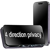BWEDXEZ 2 Pack 360 Degree Matte Privacy Screen Protector for iPhone 17 Pro 6.3 inch Anti-Spy 4 Directions Tempered Glass Anti-glare Film