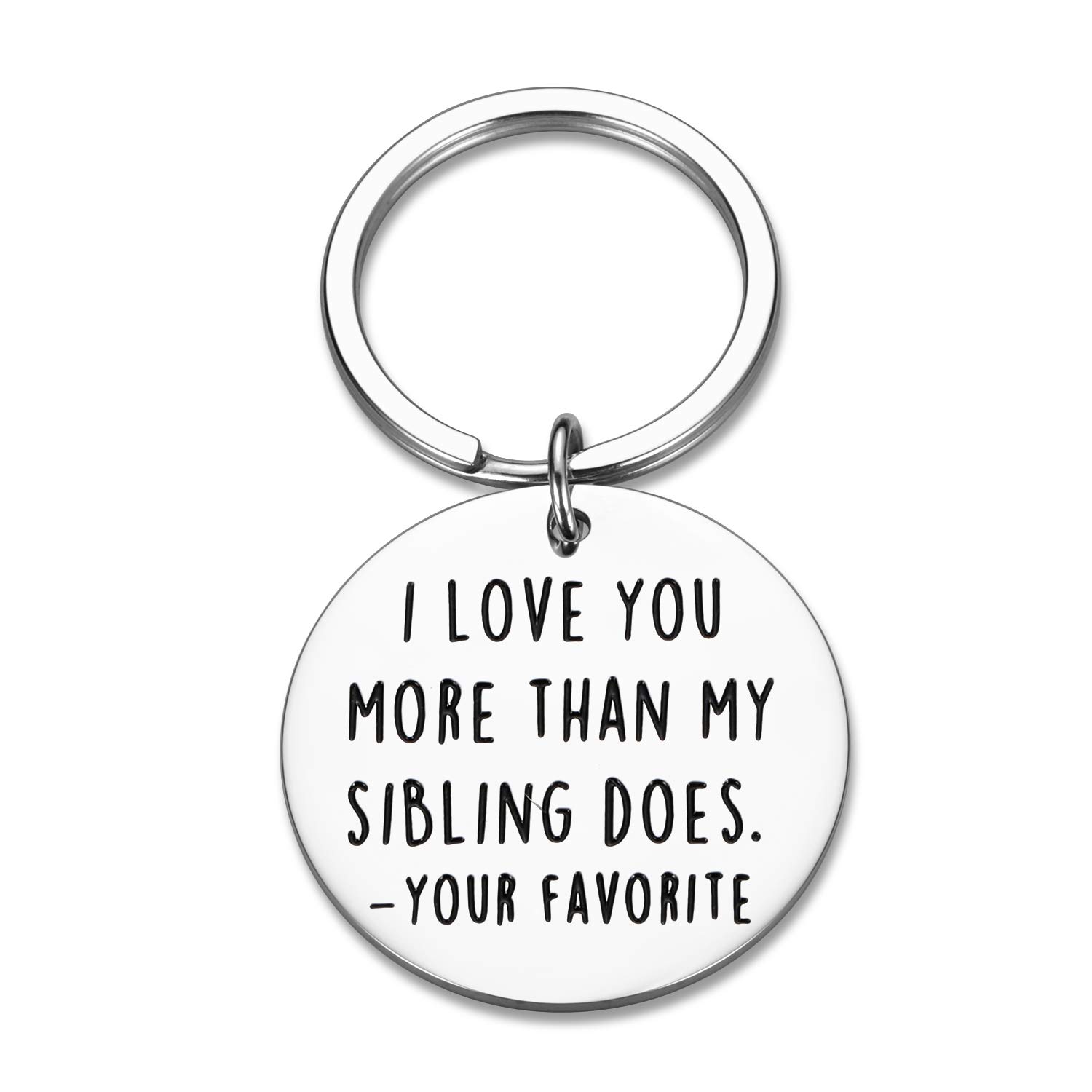 fleure esme Funny Mothers Day Gifts For Mom Keychain Dad Mothers Fathers Day From Son Daughter Kids I Love You More Than My Sibling Does Mommy Daddy Birthday Gag Appreciation Presents Keyring Jewelry