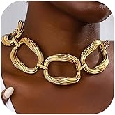 KummerSaprk Chunky Gold Necklace for Women Punk Statement Necklace Dainty Collar Chain Choker Trendy Jewelry Gifts