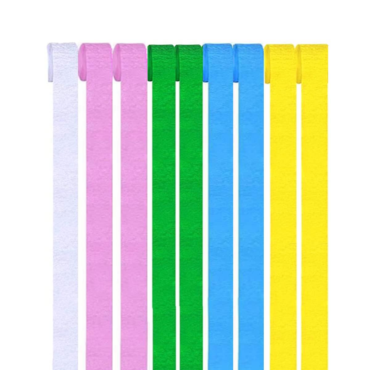 9 Rolls Pink Blue Yellow Green Crepe Paper Craft Streamers Hanging Easter Crafts Crepe Paper Streamers Roll Streamer Curtain Backdrop Hanging Tassels Party Streamers for Festival Party Wedding Decor — image 1