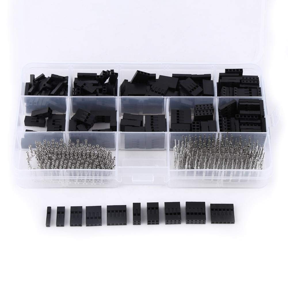 610Pcs 2.54MM Housing Connector Kit Female Male Terminal Jumper Wire Crimp Pins Adaptor Assortment Kit
