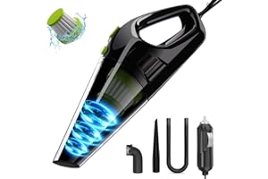 FRYONK Sujefuse Car Vacuum-High Power Portable Vacuum Cleaner, Portable Handheld Mini Vacuum, DC 12V,for-Cars, RV, Boats, Pets -Aspiradora para Carro-Green-2