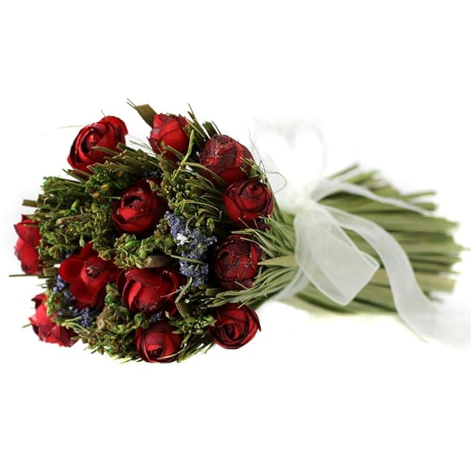 Rose Bouquet 20 cm Tall Classic English Rose Silk Flower Bouquet