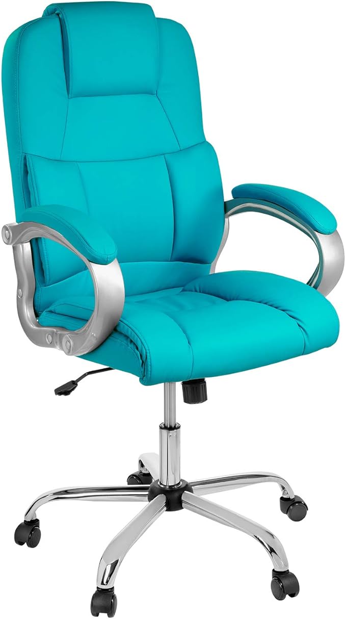 TPFLiving Heavy Duty XXL Office Chair Denver Capacity 210 kg Light Blue Amazon.co.uk