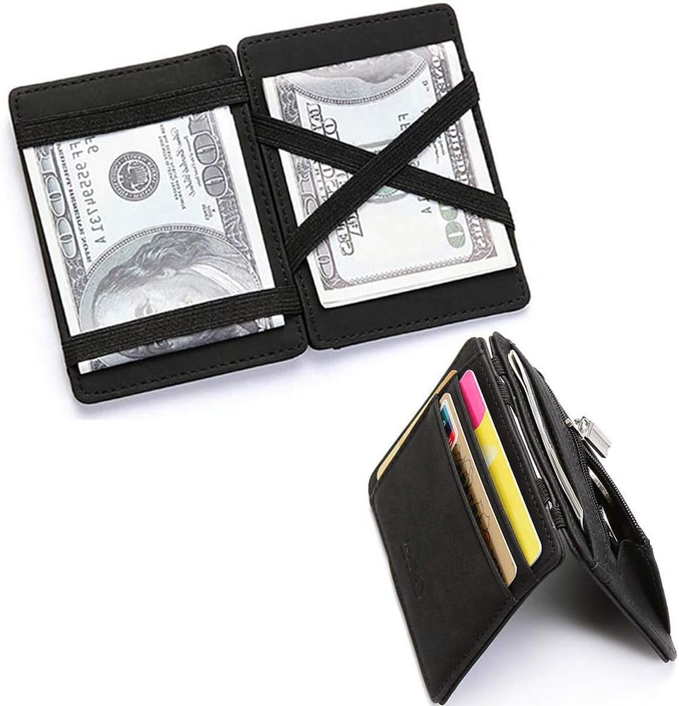 2er Set Herren Portemonnaies Carbon-Optik - Slim Geldbörsen Mit Münzfach