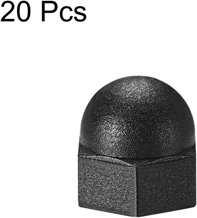 sourcing map M5 Cap Nut, Hex Acorn Dome Head Nuts for Screws Bolts Nylon Black 20 Pcs - Image 4