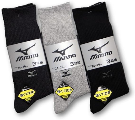 Amazon Co Jp Mizuno ミズノ レギュラーソックス ９足セットb ３色無地 M9019b 服 ファッション小物