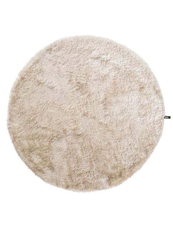 benuta Shaggy Hochflor Teppich Whisper Beige ø 160 cm rund | Langflor Teppich für Schlafzimmer und Wohnzimmer