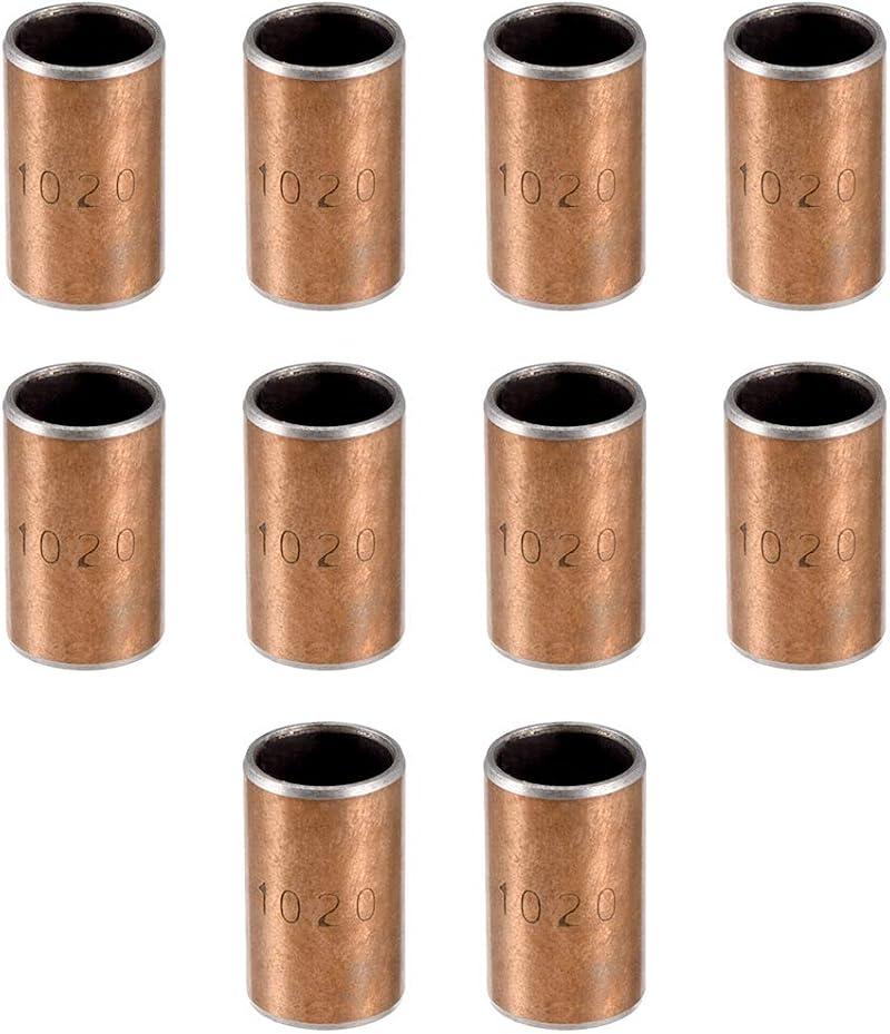 sourcing map Sleeve Bearings 10mm ID x 12mm OD x 20mm L Plain Oilless Bushings