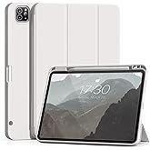 Aoub New iPad Pro 12.9 inch Case 6th Generation 2022/5th Gen 2021/4th Gen 2020 with Pencil Holder, Auto Wake/Sleep, Trifold Smart Stand with Soft TPU Back Shell Cover, Gray